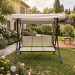 Dondolo Giardino 3 Posti Amalfi in Textilene 178x125x165 cm - immagine 3