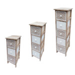 Cassettiera in Legno Naturale /Bianco