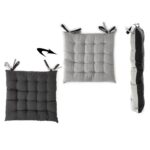 Cuscino per Sedia Grigio Chiaro e Grigio Scuro 40x40 cm Bicolore