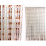 Tenda a Fili Con Perline Marrone/Beige Con Supporto in Alluminio