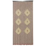 Tenda a Fili con Perline Marrone con Supporto in Legno h220x100 cm