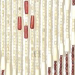 Tenda a Fili con Perline Marrone con Supporto in Legno h220x100 cm - immagine 2