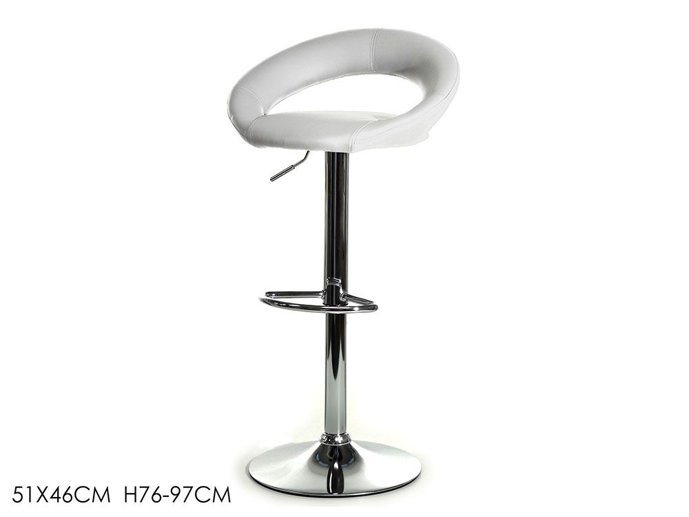 697310 Sgabello Bianco con Schienale - immagine 1