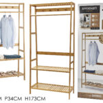 Appendiabiti 3 ripiani 4 Posti Linea Bamboo