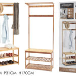 Appendiabiti 3 ripiani 9 Posti Linea Bamboo