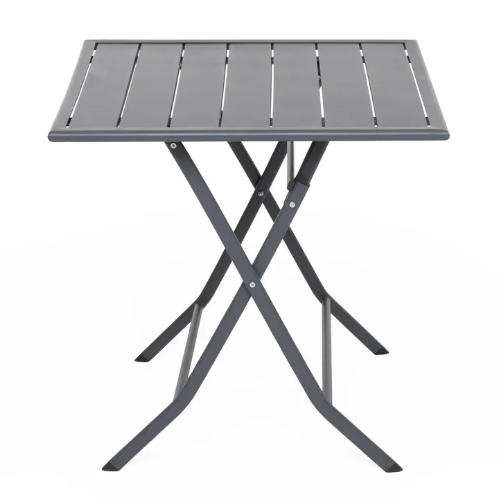 798132_1 Tavolo da Giardino Pieghevole Quadrato in Acciaio Grigio 60x60 cm - immagine 1