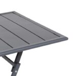 Tavolo da Giardino Pieghevole Quadrato in Acciaio Grigio 60x60 cm - immagine 2