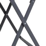 Tavolo da Giardino Pieghevole Quadrato in Acciaio Grigio 60x60 cm - immagine 3
