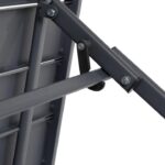 Tavolo da Giardino Pieghevole Quadrato in Acciaio Grigio 60x60 cm - immagine 4