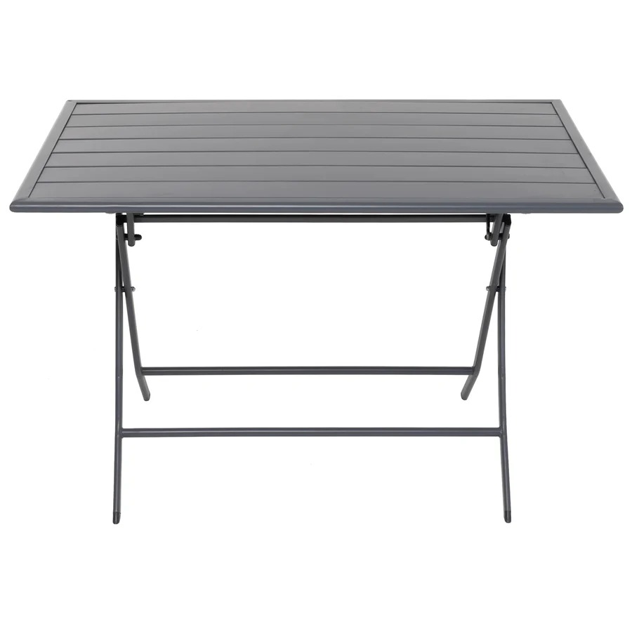 798133_1 Tavolo da Giardino Pieghevole in Acciaio Grigio 110x70cm - immagine 1