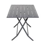 Tavolo da Giardino Pieghevole in Acciaio Grigio 110x70cm - immagine 2