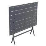 Tavolo da Giardino Pieghevole in Acciaio Grigio 110x70cm - immagine 7