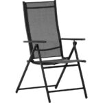 Sedia Pieghevole 7 Posizioni In Acciaio Antracite/Ecru