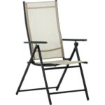 Sedia Pieghevole 7 Posizioni In Acciaio Antracite/Ecru - immagine 4