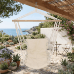 Sedia ad Amaca Sospesa in Tessuto da Giardino e Balcone 90x52 cm - immagine 4