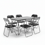 Set 6 Sedie Pieghevoli Nera e Silver
