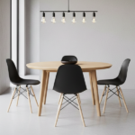 Set 4 Sedie  Nere  Con Gambe in Legno h82cm