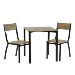 Set Tavolo 70x70 cm e 2 sedie in metallo e MDF - immagine 2