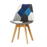 Set 4 Sedie Patchwork Blu e Grigio - immagine 2