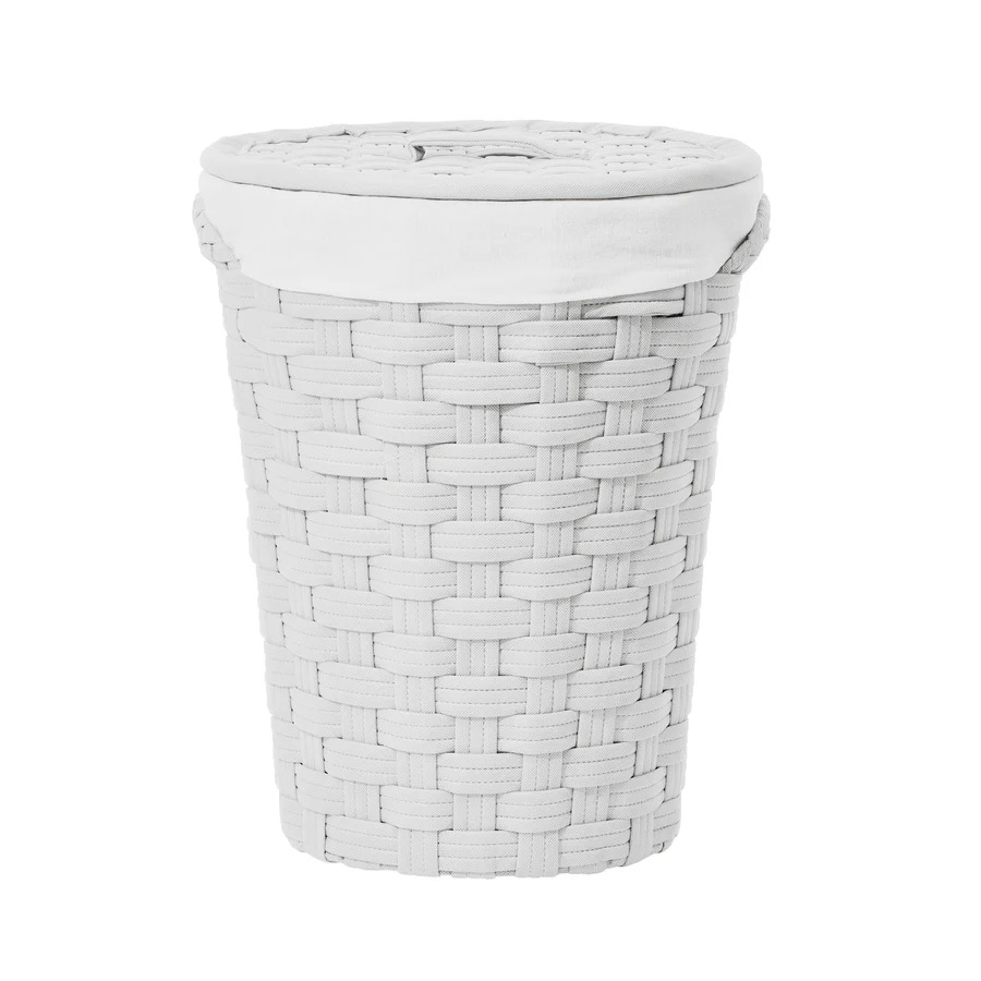 imgi_4_534061 Cesta Portabiancheria in tnt Bianca - h49 cm diametro 40 cm - immagine 1