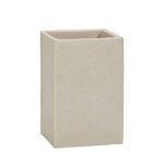 Bicchiere Porta Spazzolini Effetto Materico Beige - h.10,6x6,9x5,8cm