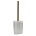 Portascopino con Scopino Effetto Marmo Bianco - h.41x10x10cm