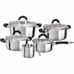 Batteria 9 pz di pentole in acciaio inox - compatibile con fondo ad induzione