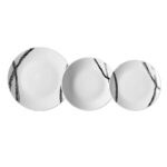 Set 18 pezzi Servizio di piatti Abstract Black in Porcellana