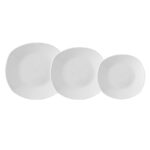 Servizio 12 pz piatti in Porcellana Blanco Square