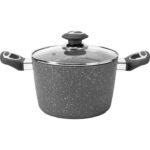 Pentola con coperchio in alluminio pressofuso Linea CookStone diametro 24 cm