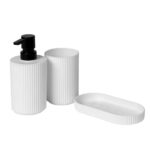 Set Bagno 3 pezzi in Polipropilene Bianco