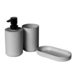 Set Bagno 3 pezzi in Polipropilene Grigio
