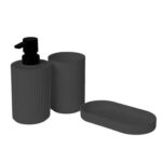Set Bagno 3 pezzi in Polipropilene Nero