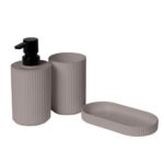 Set Bagno 3 pezzi in Polipropilene Tortora