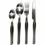 Servizio posate 24 pezzi grigio in acciaio inox Sharon