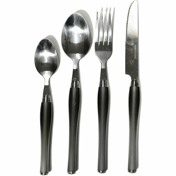 imgi_7_576601_1 Servizio posate 24 pezzi grigio in acciaio inox Sharon - immagine 1