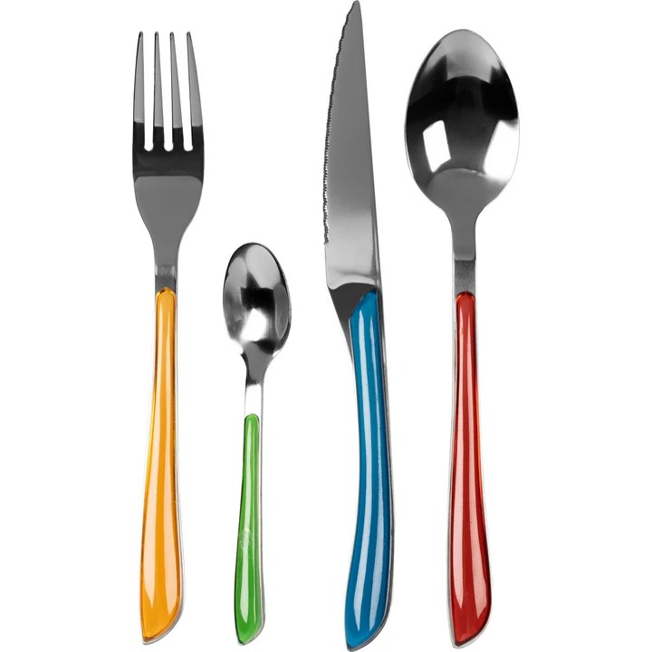 imgi_7_576605 (1) Servizio posate in acciaio inox Multicolor 24 pezzi Glossy mix Premium - immagine 1