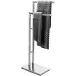 Piantana Portasciugamani 2 Posti in Metallo Cromato - immagine 2