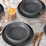 Servizio 18 pz piatti in stoneware Nordica Grigio