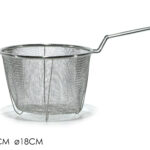 Cestello forato in acciaio c/manico