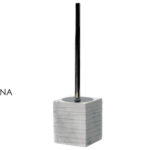 Porta Scopino con Scopino Effetto Marmo Grigio