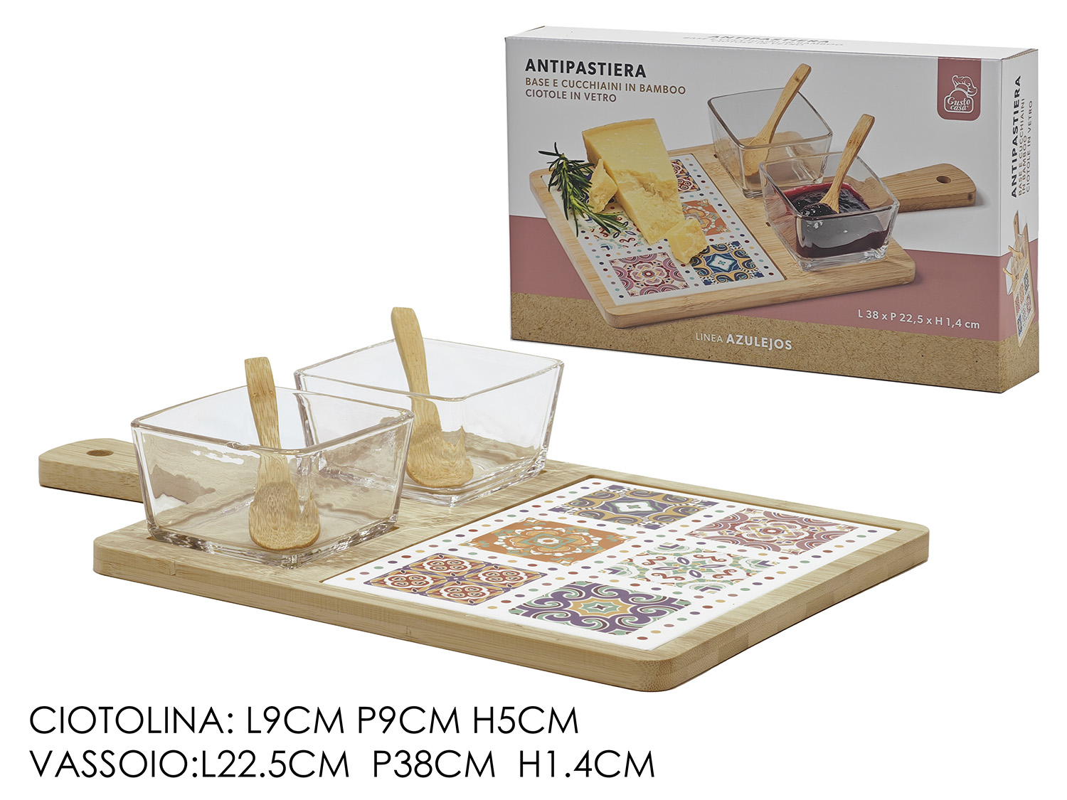 635888 Antipastiera Azulejos c/base bamboo cuc - immagine 1