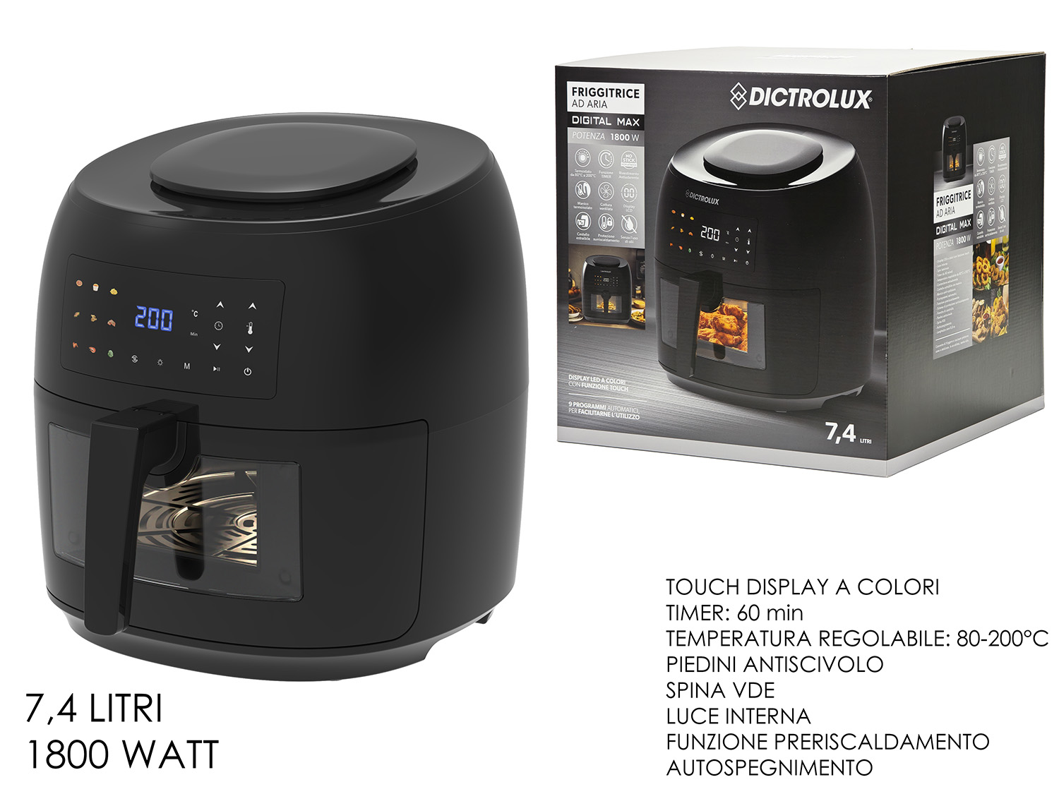 883310 Friggitrice ad aria 7,4LT 1800W - immagine 1