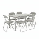 Set 6 Sedie Pieghevoli Bianco Effetto Legno