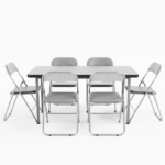 Set 6 Sedie pieghevoli grigio e silver