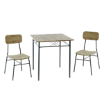 Set Tavolo 70x70 cm e 2 sedie in metallo e MDF Rovere Cadiz - immagine 2