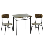 Set Tavolo 70x70 cm e 2 sedie in metallo e MDF Rovere Massello - immagine 2