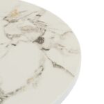 Set  Bistrot tavolo rotondo in ceramica Effetto Marmo Bianco - immagine 2
