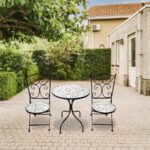 Set Bistrot tavolo rotondo Top in ceramica Effetto Mosaico - immagine 3