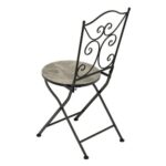 Set  Bistrot tavolo rotondo  in ceramica Effetto Marmo Grigio - immagine 3